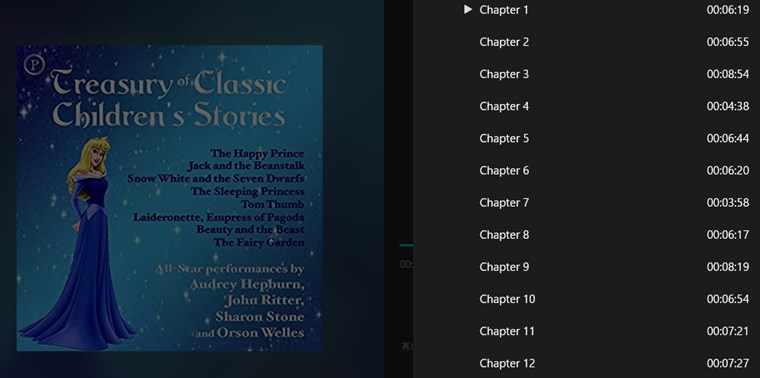 「Treasury of Classic Children’s Stories」オーディオブックの中身（目次）
