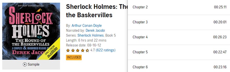 【Audible Plus】(米国で聴き放題)The Hound of the Baskervilles