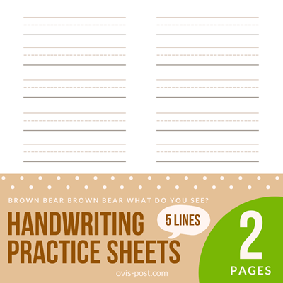 handwriting practice sheets 5 lines - Brown bear brown bear what do you see? - FREE PRINTABLES