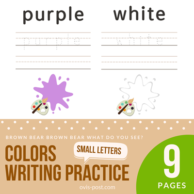 colors writing practicehandwriting practice sheets 3 lines - Brown bear brown bear what do you see? - FREE PRINTABLES